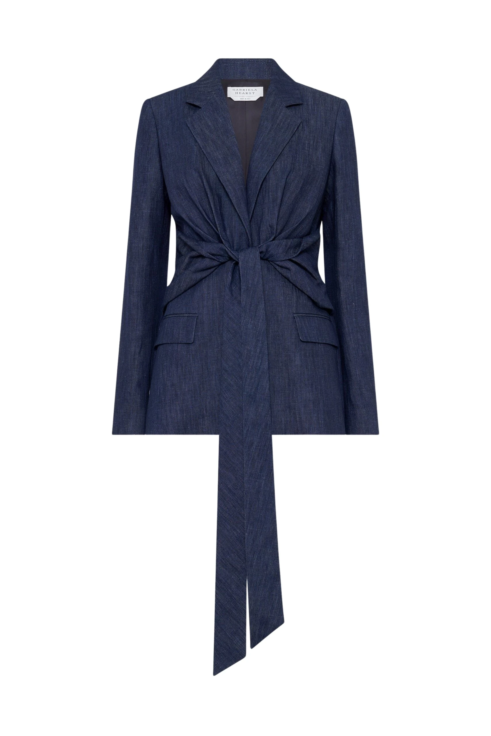 Gabriela Hearst Grant Knotted Blazer in Recycled Cotton Denim