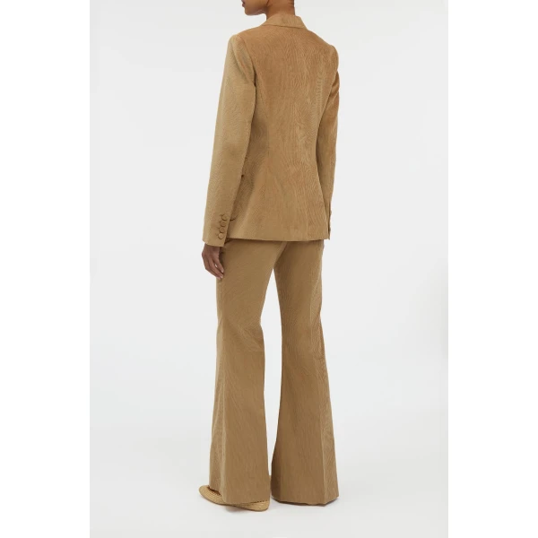 Gabriela Hearst Ianthe Flare Pant in Camel Sea Island Cotton Corduroy, view 4