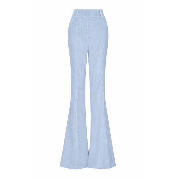 Gabriela Hearst Ianthe Flare Pant in Light Blue Sea Island Cotton Corduroy, view 6