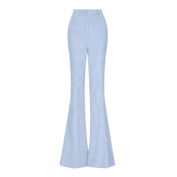 Gabriela Hearst Ianthe Flare Pant in Light Blue Sea Island Cotton Corduroy