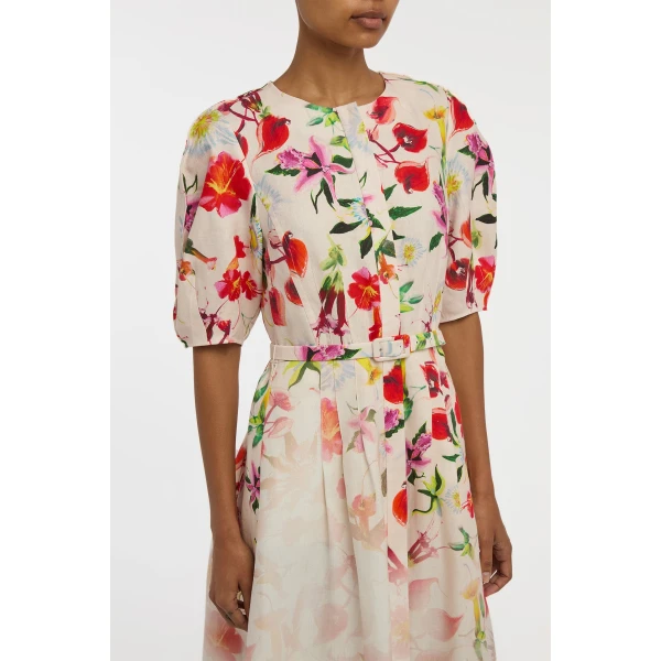 Gabriela Hearst Ignis Maxi Shirtdress in Uruguayan Flowers Printed Linen Dress, view 5