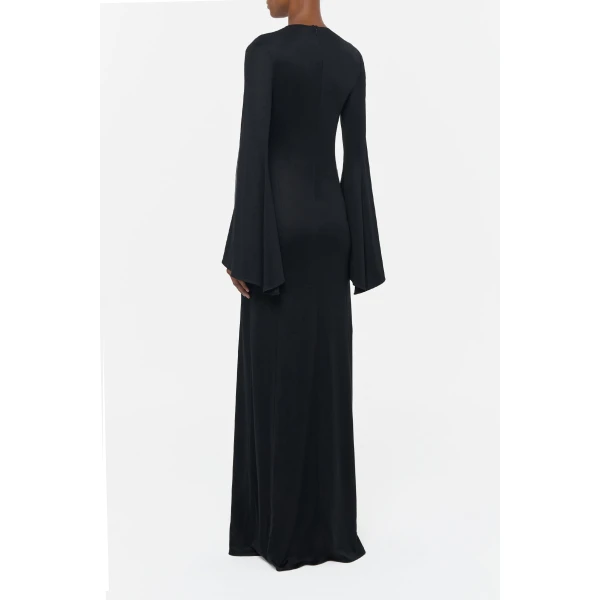 Gabriela Hearst Imara Maxi Dress in Black Silk Jersey, view 4