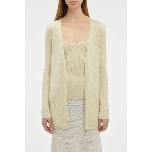 Gabriela Hearst Jani Knit Cardigan in Ivory Cashmere, view 2