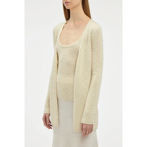 Gabriela Hearst Jani Knit Cardigan in Ivory Cashmere, view 3
