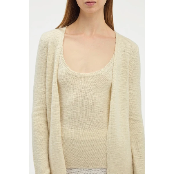 Gabriela Hearst Jani Knit Cardigan in Ivory Cashmere, view 5