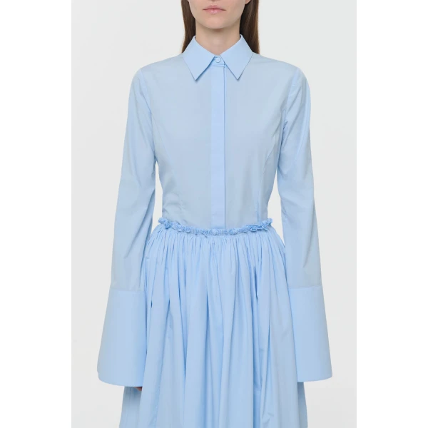 Gabriela Hearst Jataya Shirt in Light Blue Sea Island Cotton, view 2