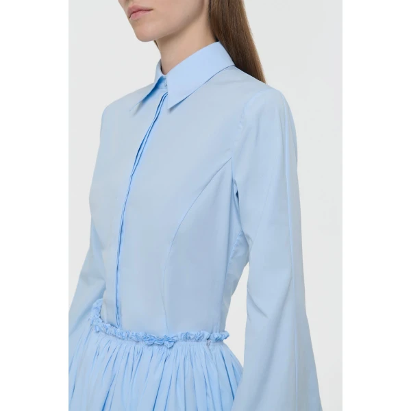Gabriela Hearst Jataya Shirt in Light Blue Sea Island Cotton, view 5