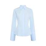Gabriela Hearst Jataya Shirt in Light Blue Sea Island Cotton