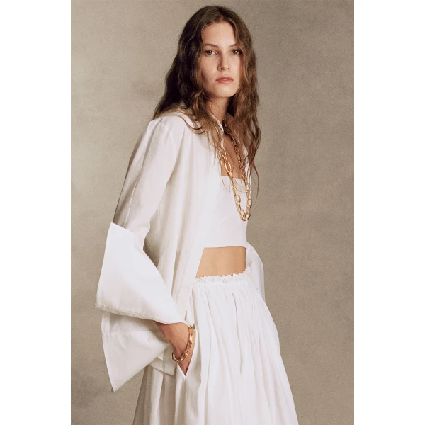 Gabriela Hearst Jataya Shirt in White Sea Island Cotton, view 2