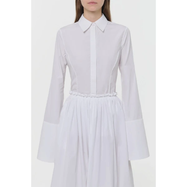 Gabriela Hearst Jataya Shirt in White Sea Island Cotton, view 3