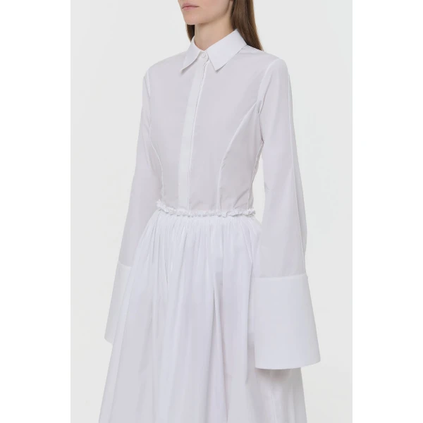 Gabriela Hearst Jataya Shirt in White Sea Island Cotton, view 4