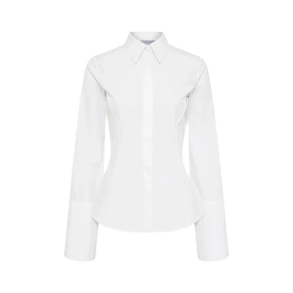 Gabriela Hearst Jataya Shirt in White Sea Island Cotton, view 6
