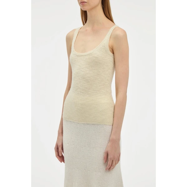 Gabriela Hearst Jayce Knit Tank Top in Ivory Cashmere, view 4