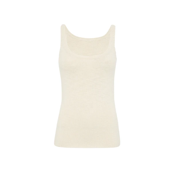 Gabriela Hearst Jayce Knit Tank Top in Ivory Cashmere