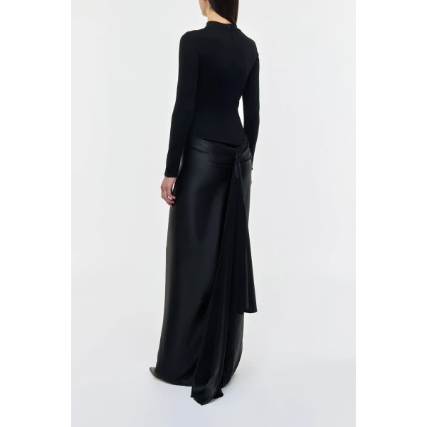 Gabriela Hearst Jessamy Maxi Dress in Black Silk Satin, view 5