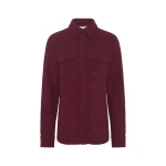 Gabriela Hearst John Austin Shirt in Bordeaux Speckled Cashmere