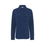 Gabriela Hearst John Austin Shirt in Electric Navy Speckled Cashmere