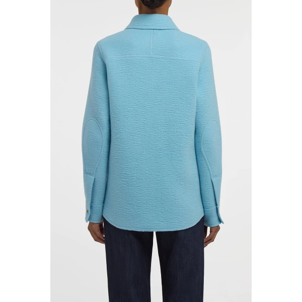 Gabriela Hearst John Austin Shirt in Light Blue Cashmere Felt, view 5