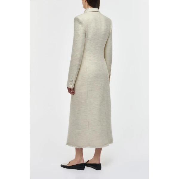 Gabriela Hearst Julien Coat in Ivory Recycled Wool Silk Cashmere, view 5
