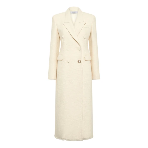 Gabriela Hearst Julien Coat in Ivory Recycled Wool Silk Cashmere