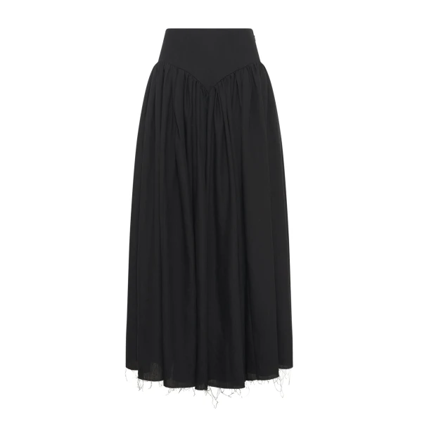 Gabriela Hearst Juniper Maxi Pleated Skirt in Black Aloe Linen, view 6