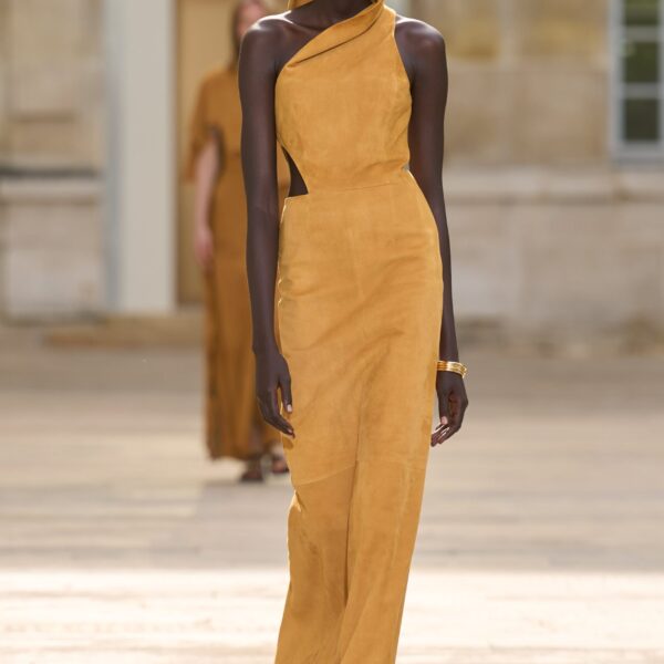 Gabriela Hearst Kallen Hoodie Maxi Dress In Cashew Suede, view 2