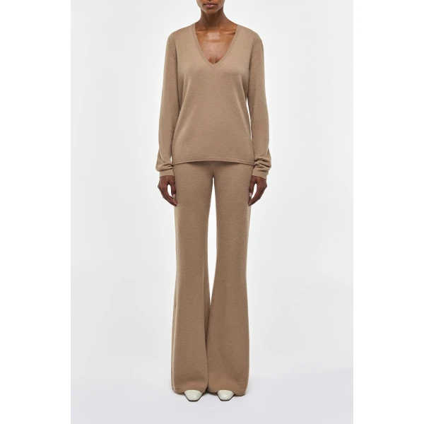 Gabriela Hearst Kaulike Knit Pants in Camel Brushed Cashmere, view 2