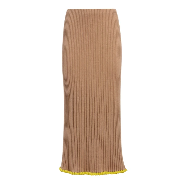 Gabriela Hearst Kavya Knit Maxi Skirt in Camel Cashmere Silk