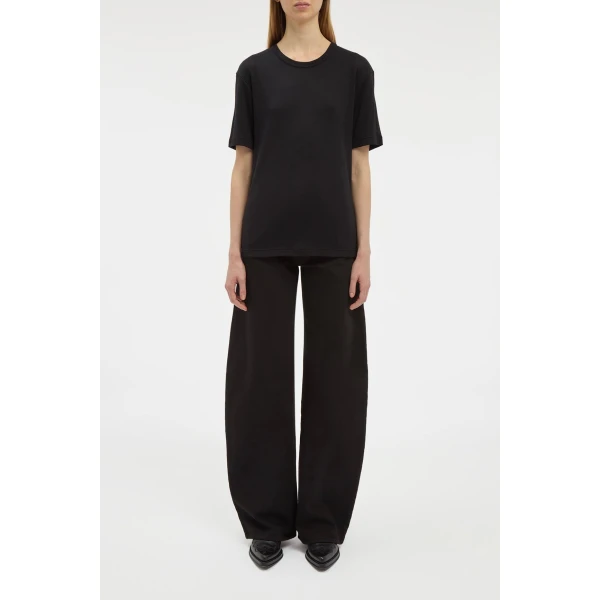 Gabriela Hearst Kirby T-Shirt in Black Cashmere Jersey Top, view 2