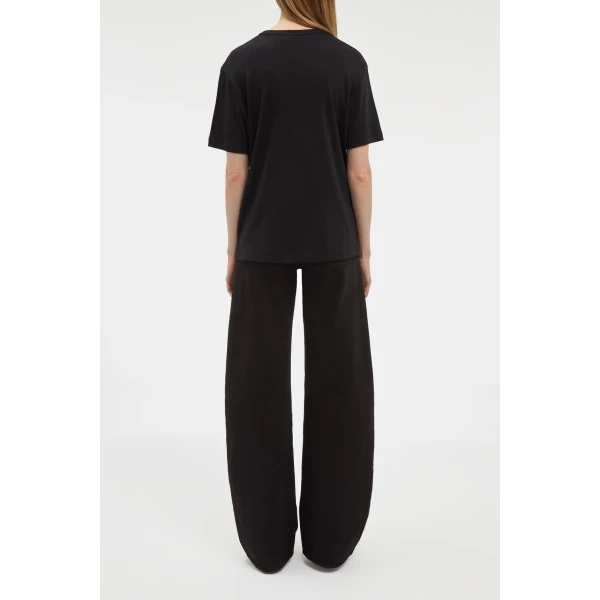 Gabriela Hearst Kirby T-Shirt in Black Cashmere Jersey Top, view 4