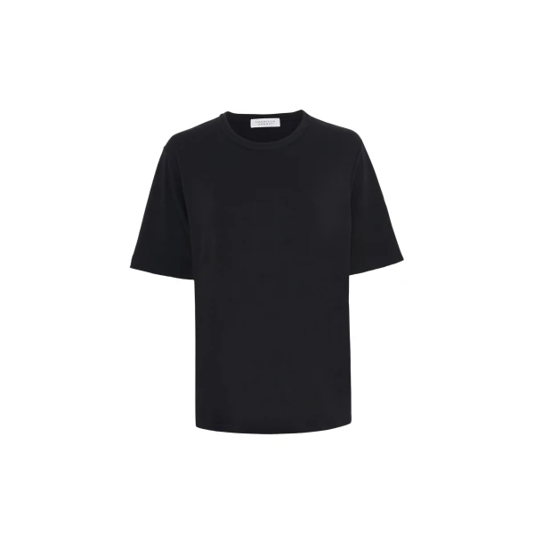 Gabriela Hearst Kirby T-Shirt in Black Cashmere Jersey Top, view 6