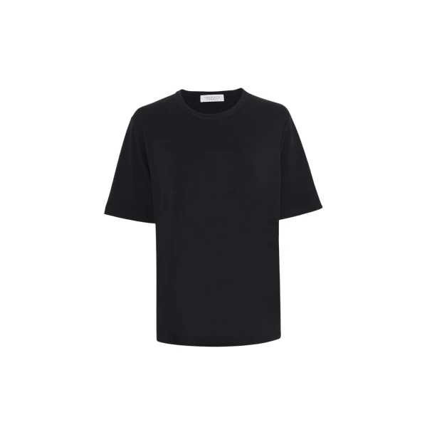 Gabriela Hearst Kirby T-Shirt in Black Cashmere Jersey Top