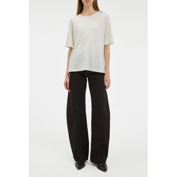 Gabriela Hearst Kirby T-Shirt in Ivory Cashmere Jersey Top, view 2