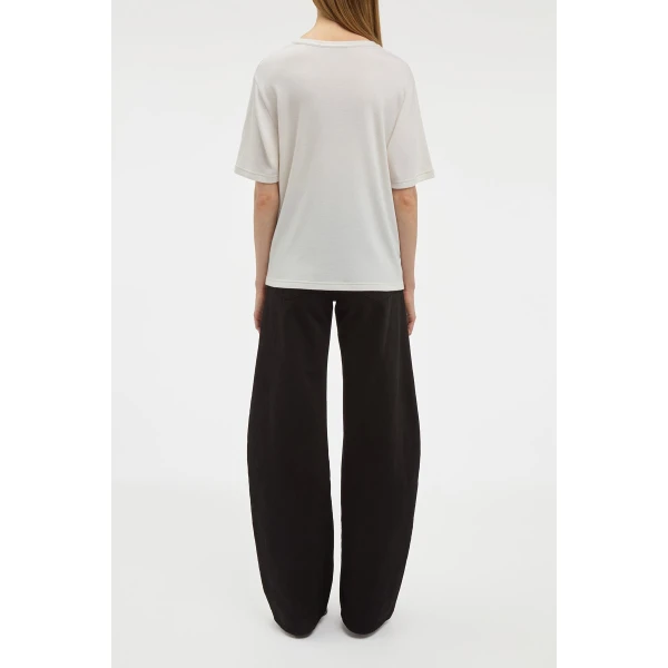 Gabriela Hearst Kirby T-Shirt in Ivory Cashmere Jersey Top, view 4