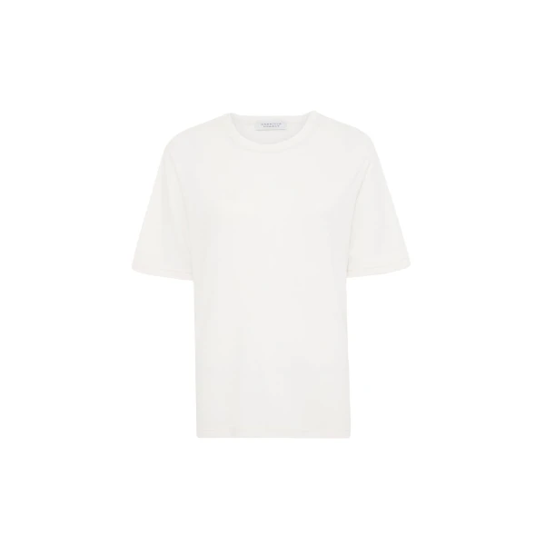 Gabriela Hearst Kirby T-Shirt in Ivory Cashmere Jersey Top, view 6