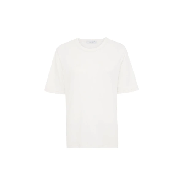 Gabriela Hearst Kirby T-Shirt in Ivory Cashmere Jersey Top