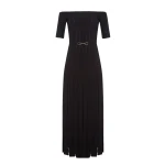Gabriela Hearst Kurt Knit Pleated Maxi Dress in Black Merino Wool