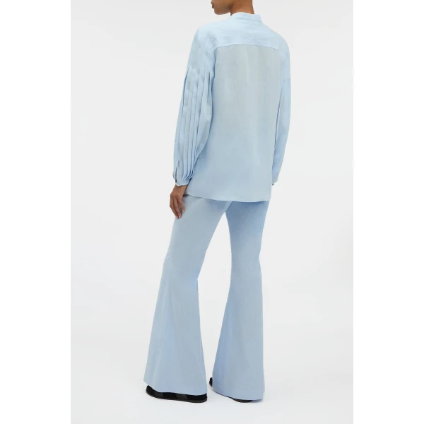 Gabriela Hearst Laetitia Blouse in Light Blue Aloe Linen, view 4