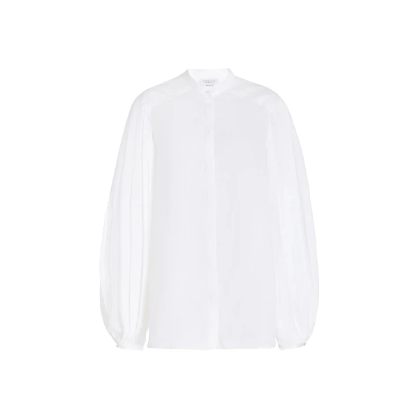 Gabriela Hearst Laetitia Blouse in White Aloe Linen