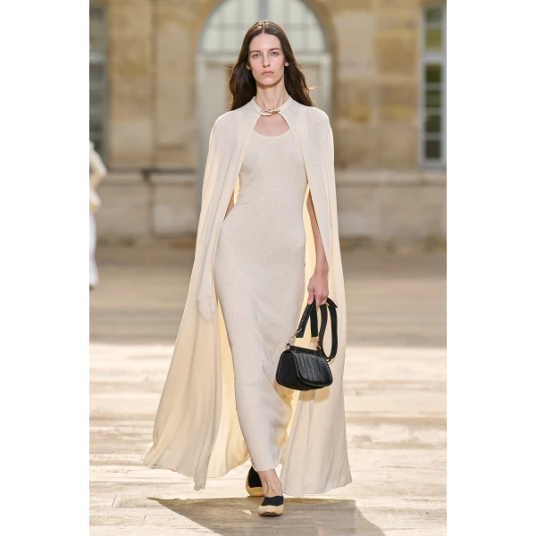 Gabriela Hearst Laleh Knit Cape in Off White Mulberry Silk, view 2