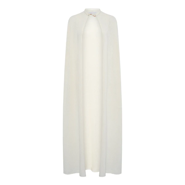 Gabriela Hearst Laleh Knit Cape in Off White Mulberry Silk, view 6