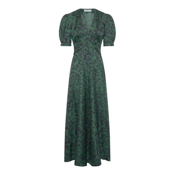 Gabriela Hearst Larkin Maxi Dress in English Green Printed Silk Twill, view 6