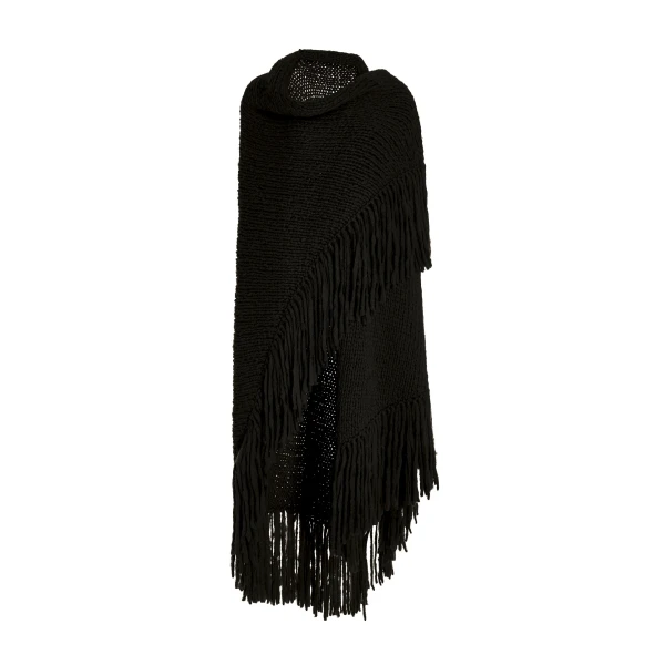 Gabriela Hearst Lauren Knit Wrap in Black Welfat Cashmere, view 2
