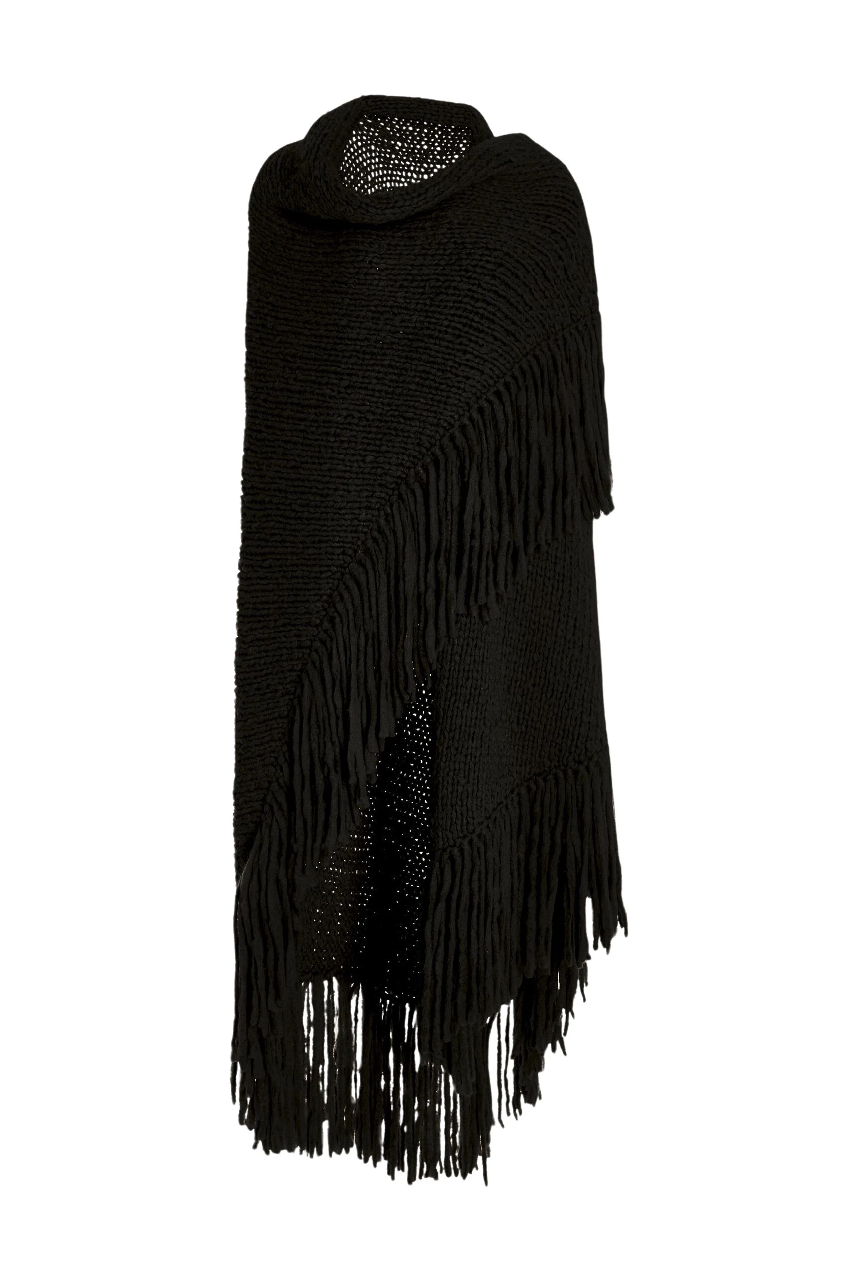 Gabriela Hearst Lauren Knit Wrap in Black Welfat Cashmere