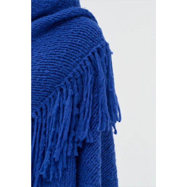 Gabriela Hearst Lauren Knit Wrap in Cobalt Welfat Cashmere, view 4