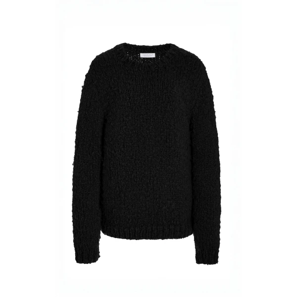 Gabriela Hearst Lawrence Knit Sweater in Black Welfat Cashmere, view 2
