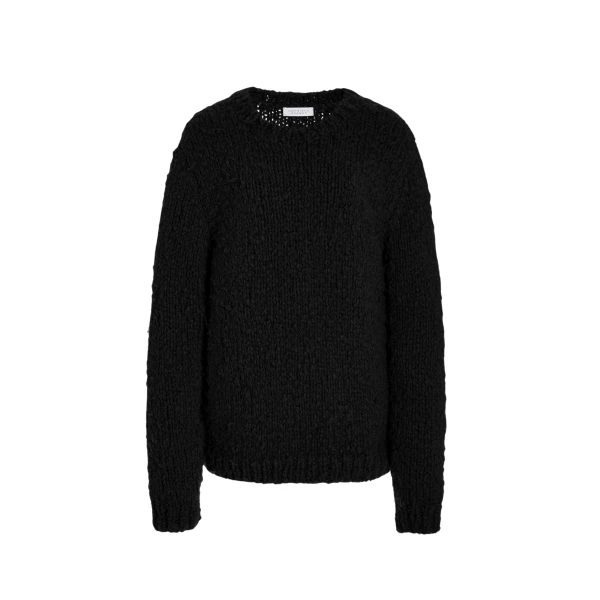 Gabriela Hearst Lawrence Knit Sweater in Black Welfat Cashmere