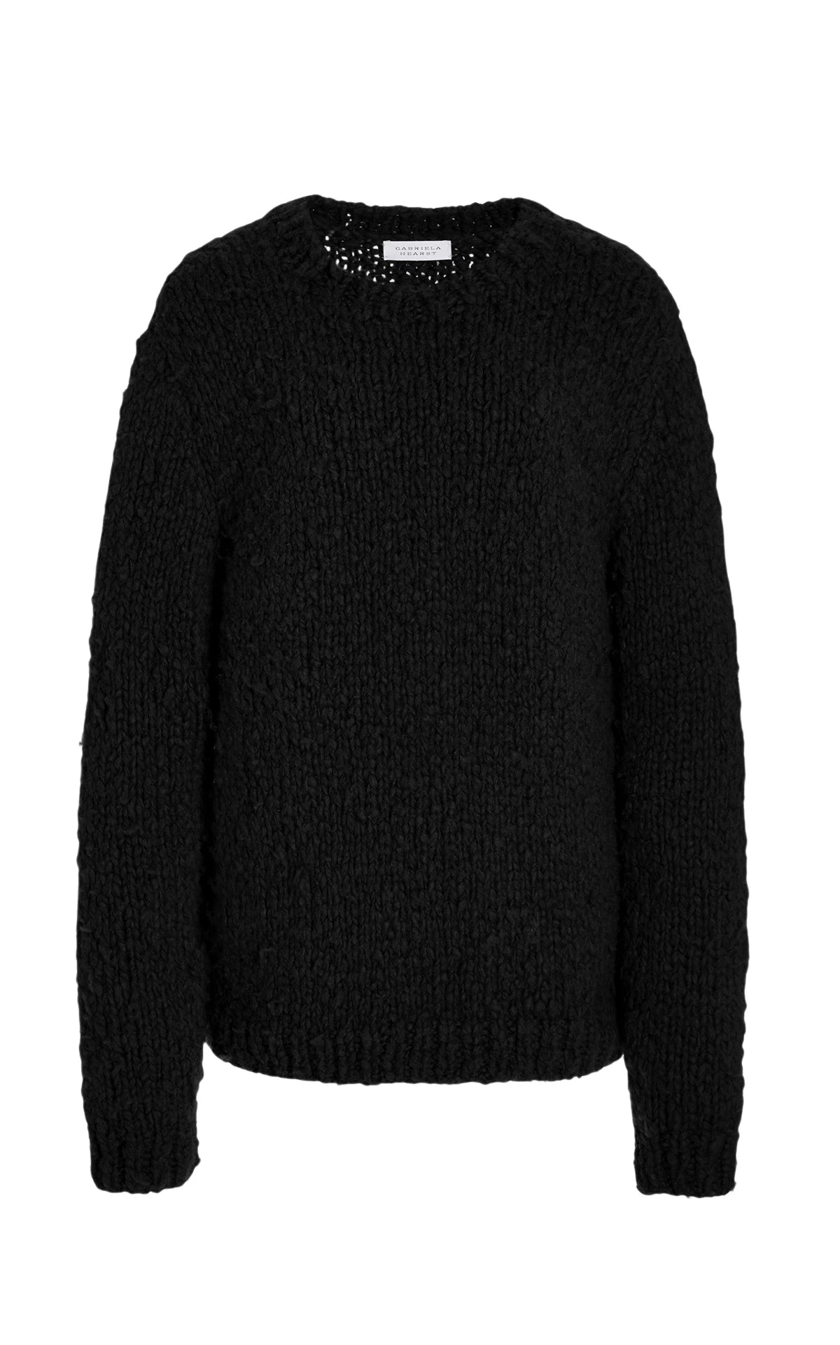 Gabriela Hearst Lawrence Knit Sweater in Black Welfat Cashmere