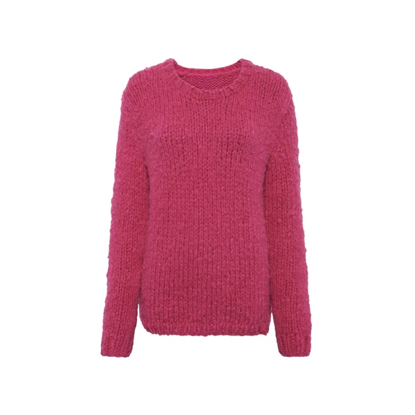 Gabriela Hearst Lawrence Knit Sweater in Fuchsia Welfat Cashmere, view 2