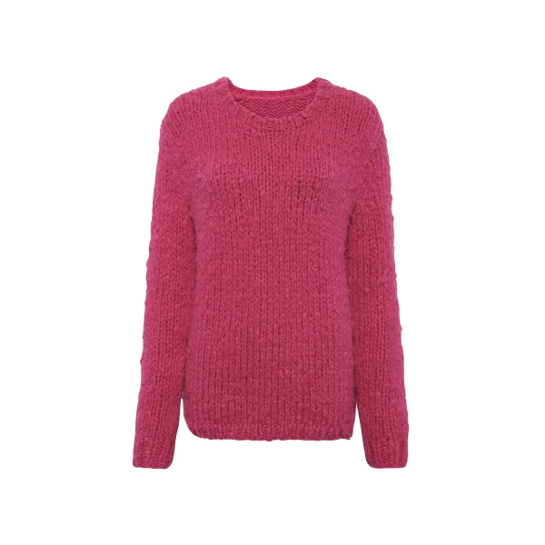 Gabriela Hearst Lawrence Knit Sweater in Fuchsia Welfat Cashmere